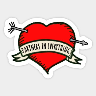 Cupid's Arrow And Red Heart Typography Sticker